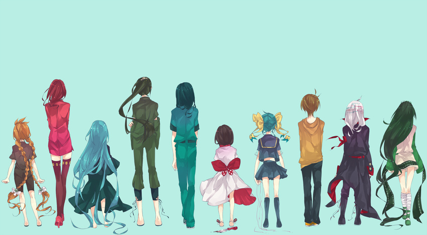 6+girls absurdly_long_hair aikawa_jun asano_miiko bad_id bad_pixiv_id blood everyone from_behind highres ii-chan ishinagi_moeta knife kunagisa_tomo long_hair makita_moyushi multiple_boys multiple_girls niounomiya_izumu omokage_magokoro thighhighs very_long_hair wallpaper yamiguchi_houko yukariki_ichihime zaregoto_series zerozaki_hitoshiki