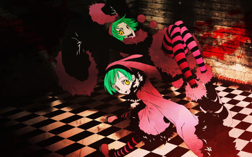 blood dogs:_bullets_&amp;_carnage green_hair luki noki orange_eyes twins