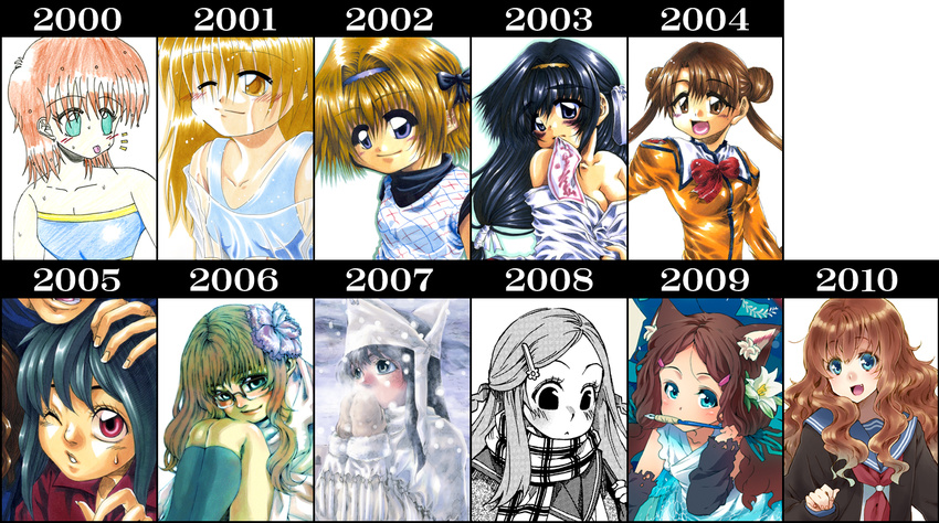 artist_progress cardcaptor_sakura chart comparison katase_shima kinomoto_sakura multiple_girls original takanashi_ringo traditional_media uchuu_no_stellvia