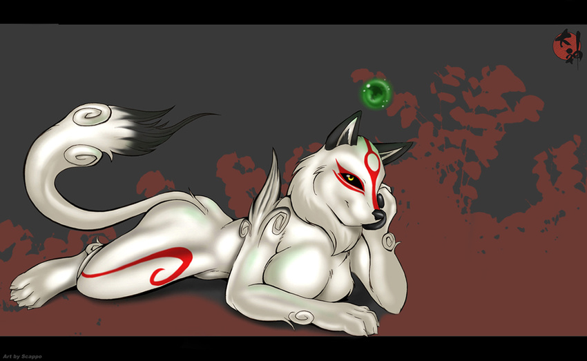 amaterasu canine deity female nude scappo wolf ōkami