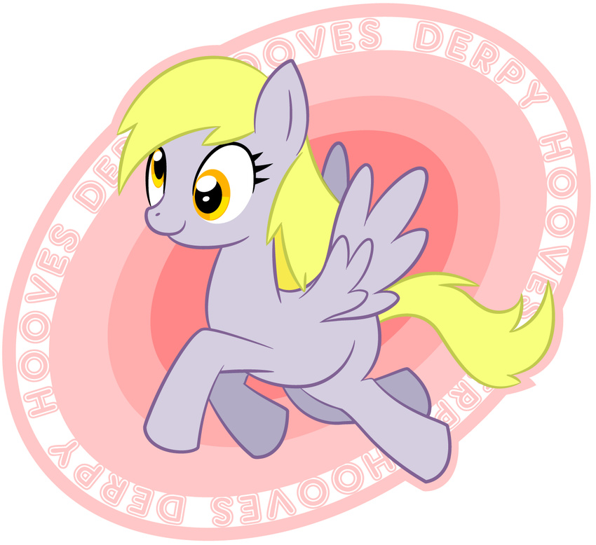 big_eyes derp derpy_hooves_(mlp) equine female feral friendship_is_magic mammal my_little_pony orange_eyes pegasus pink_background plain_background solo stamp unknown_artist wings