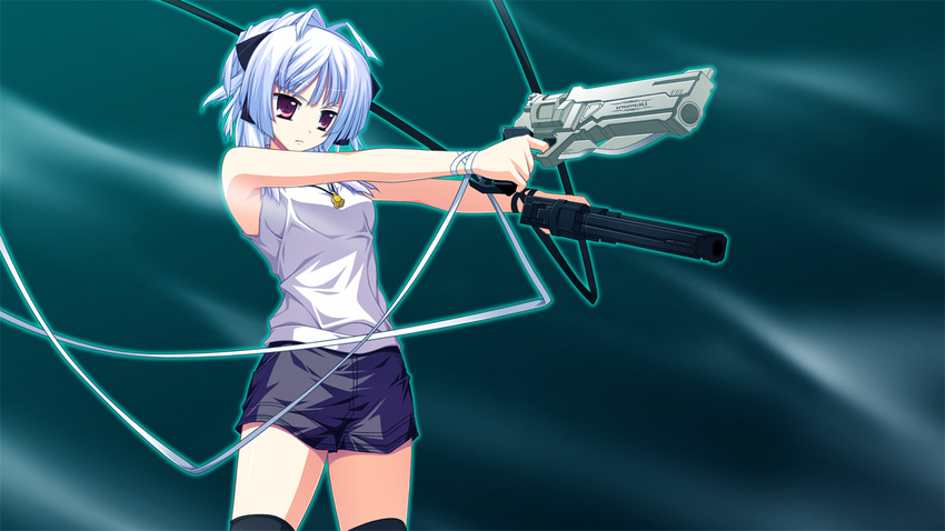 fortissimo//akkord:bsusvier game_cg gun kurobane_sayuki ooba_kagerou short_hair weapon