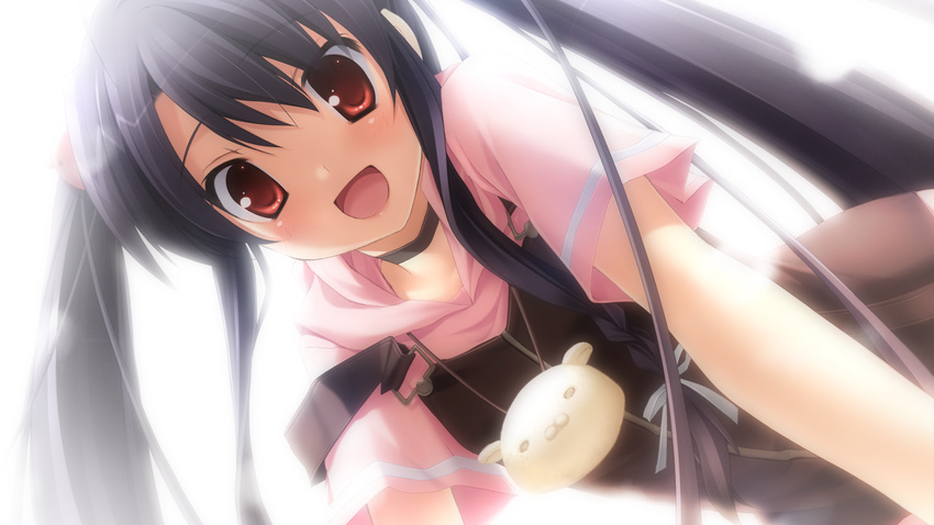 black_hair game_cg haruka_hinata ikegami_akane red_eyes twintails with_ribbon