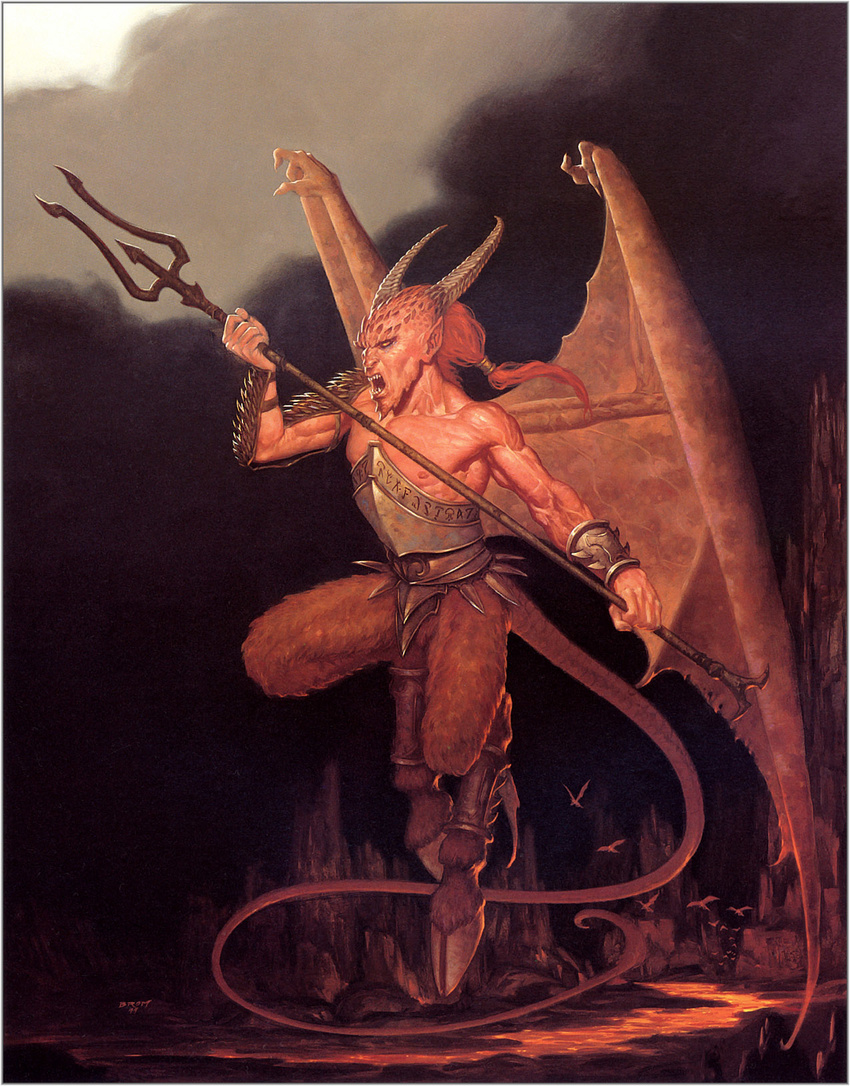 armor brom demon digitigrade hi_res hooves horns male satyr solo wings