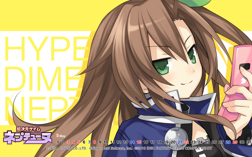 brown_hair calendar hyperdimension_neptunia if long_hair