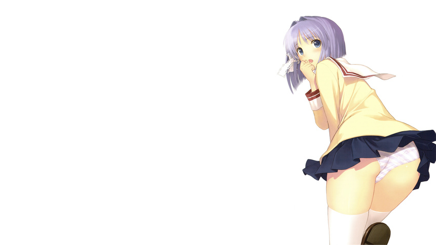 clannad fujibayashi_ryou panties seifufu striped_panties tagme underwear