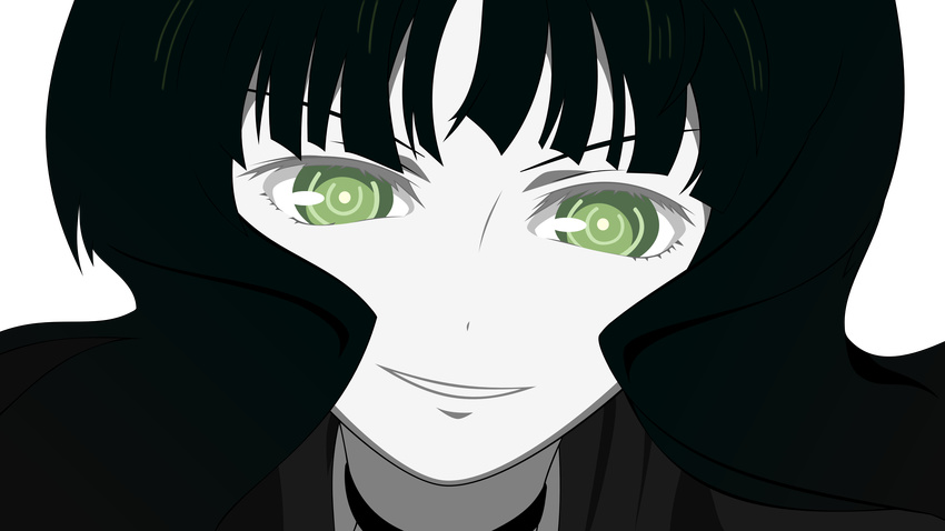 black_hair black_rock_shooter green_eyes takanashi_yomi transparent vector