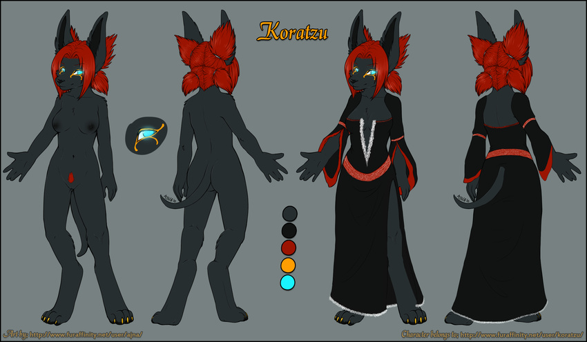 anubian_jackal breasts canine egyptian female glowing glowing_eyes hair hi_res jackal koratzu lich mammal model_sheet red_hair solo undead