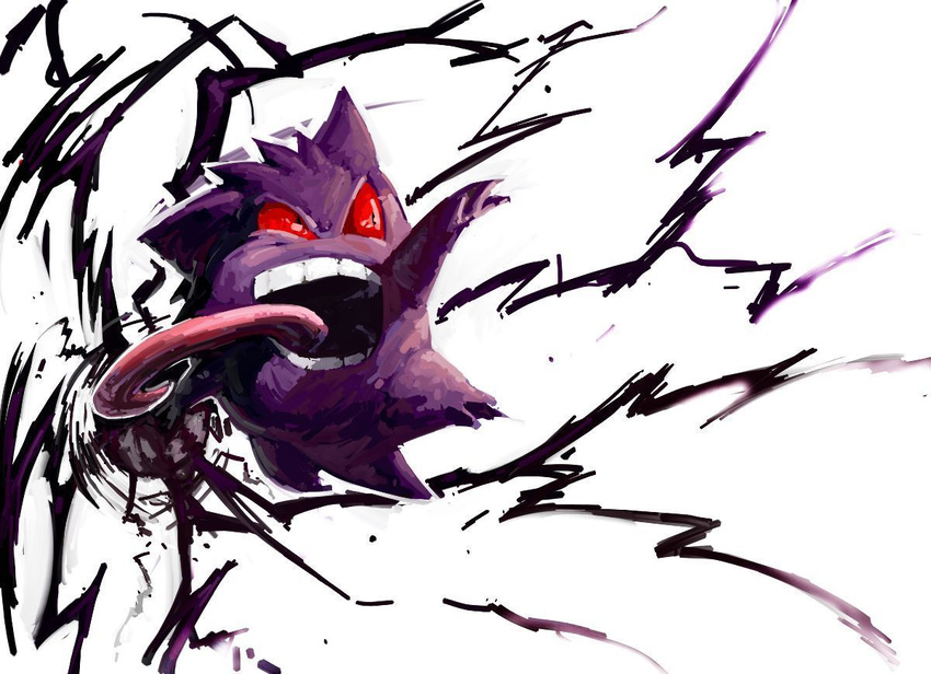 gengar ghost pokemon purple_skin shadow_ball