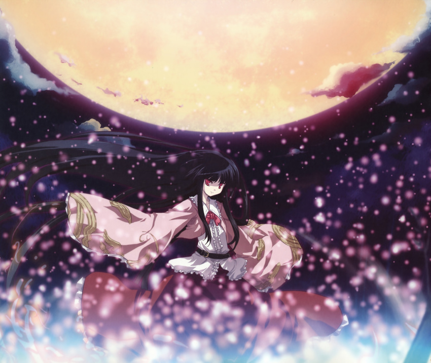 black_hair highres houraisan_kaguya long_hair red_eyes solo tokiame touhou very_long_hair