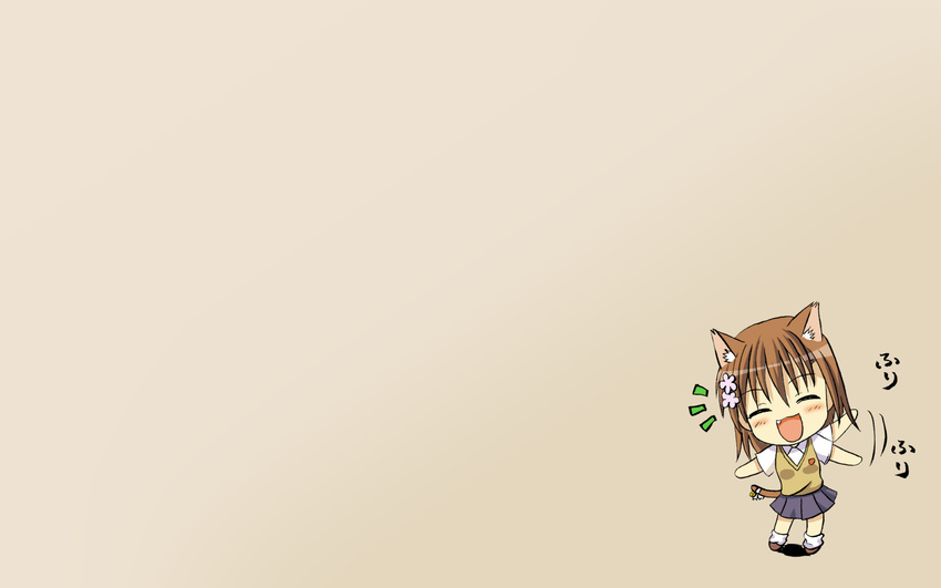 catgirl chibi fang kotaken misaka_mikoto seifuku tail to_aru_kagaku_no_railgun to_aru_majutsu_no_index