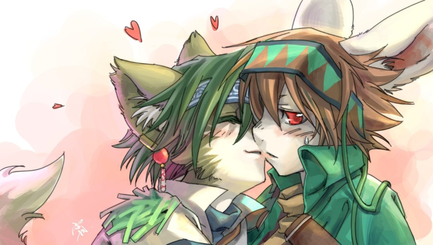 canine cute fox gay jeacn kissing lagomorph male monri necktie rabbit