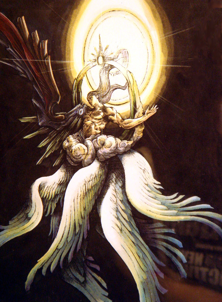 art final_fantasy final_fantasy_vii highres one_winged_angel safer-sephiroth safer_sephiroth sephiroth wings