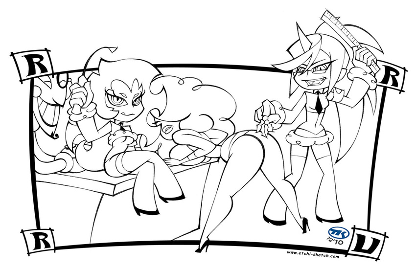 him kneesocks panty_and_stocking_with_garterbelt powerpuff_girls sara_bellum scanty turk128