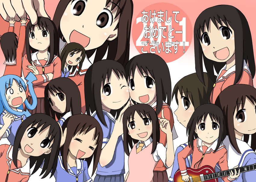 6+girls akeome azumanga_daiou can't_be_this_cute happy_new_year ikamusume k-on! kasuga_ayumu kasuga_toshiaki_(comedian) morichan multiple_girls namesake new_year ore_no_imouto_ga_konna_ni_kawaii_wake_ga_nai parody shinryaku!_ikamusume