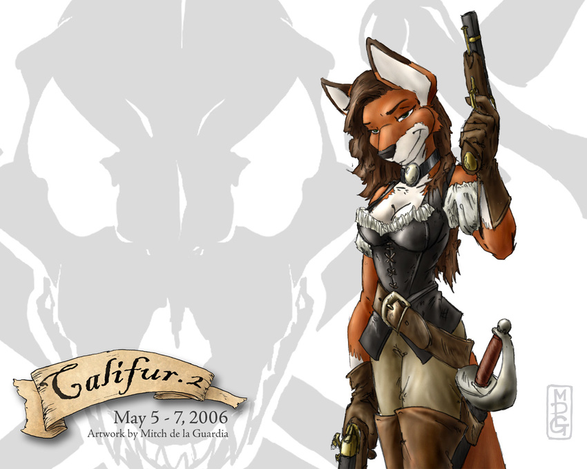 2006 4:3 belt califur canine female fox mitch_de_la_guardia pirate pistol skull solo sword wallpaper weapon