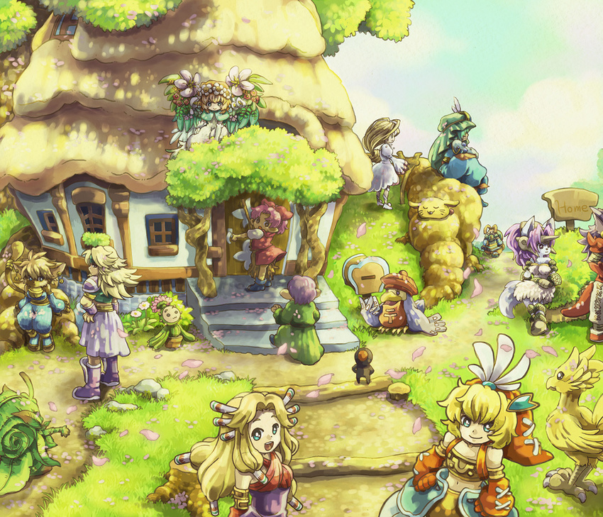 6+girls animal_ears bad_id bad_pixiv_id blonde_hair bud_(lom) cactus cat_ears child daena elazul elle_(lom) escad flower furry hair_flower hair_ornament hat ikko117 imu_(lom) lady_pearl larc_(lom) legend_of_mana lil'_cactus lisa_(lom) monster_girl multiple_boys multiple_girls niccolo rabite robe seiken_densetsu sierra sproutling tail toto_(lom) wings