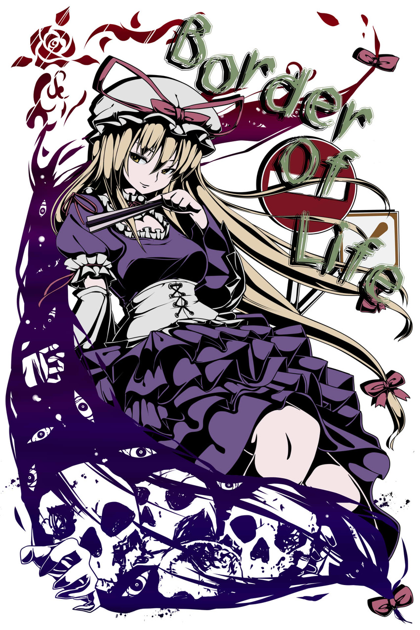 bangs dress highres nikka_(cryptomeria) skull solo touhou yakumo_yukari