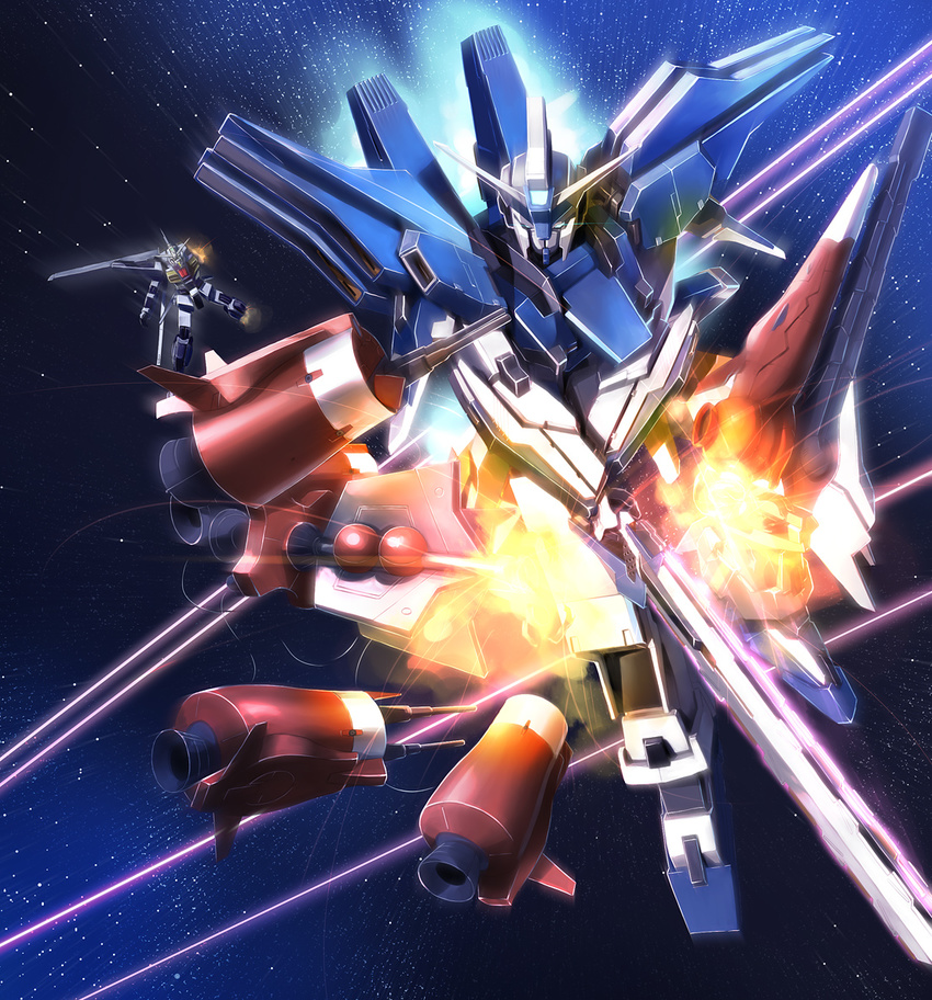 gundam gundam_seed gundam_seed_a-star mecha moebius_zero no_humans space star sword tsx-02r_garland weapon yone