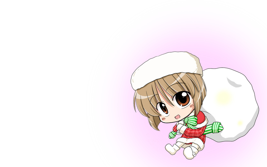 chibi christmas hagiwara_yukiho hat idolmaster ribbons wagomu17