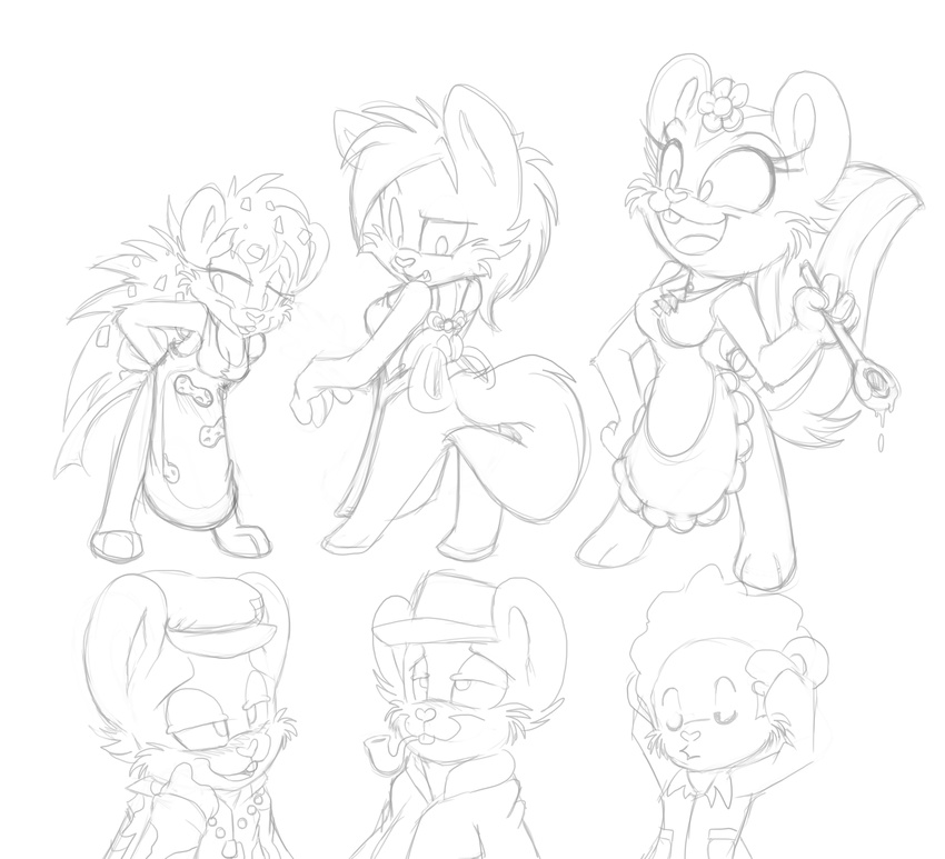 bear big_breasts black_and_white breasts canine couple cute disco_bear eyes_closed female flaky flippy hair happy_tree_friends hat hi_res kurty looking_back male mel_the_hybrid military monochrome open_mouth petunia pop raised_tail standing straight tail toony wolf