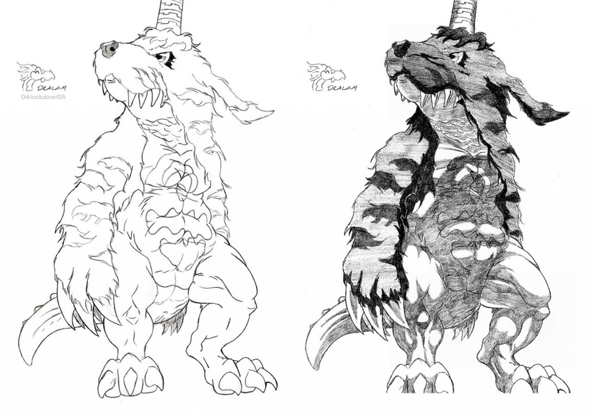 digimon dralam gabumon grey_eyes tagme