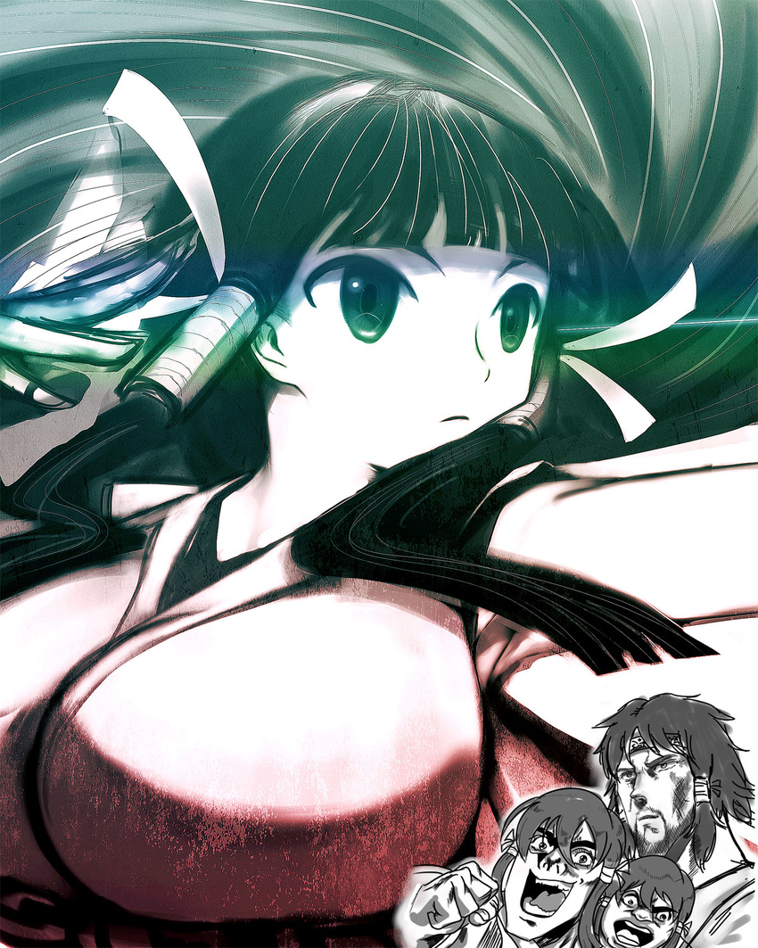 arcana_heart bad_id bad_pixiv_id breasts character_request cong1991 highres japanese_clothes kasuga_maori large_breasts long_hair miko