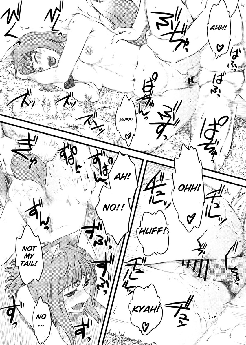 breasts censored clover_(artist) comic craft_lawrence female greyscale hi_res horo male monochrome ookami_to_koushinryou ookamimimi penetration sex spice_and_wolf straight tail tail_grab vaginal vaginal_penetration wolf_ears