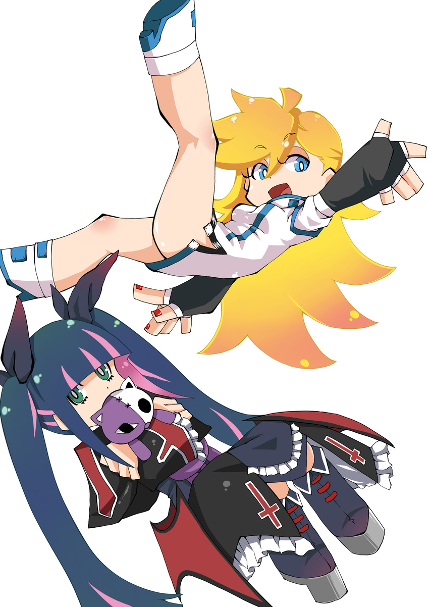 absurdres blazblue cosplay guilty_gear highres makai millia_rage millia_rage_(cosplay) multiple_girls official_style panty_&amp;_stocking_with_garterbelt panty_(psg) rachel_alucard rachel_alucard_(cosplay) stocking_(psg)