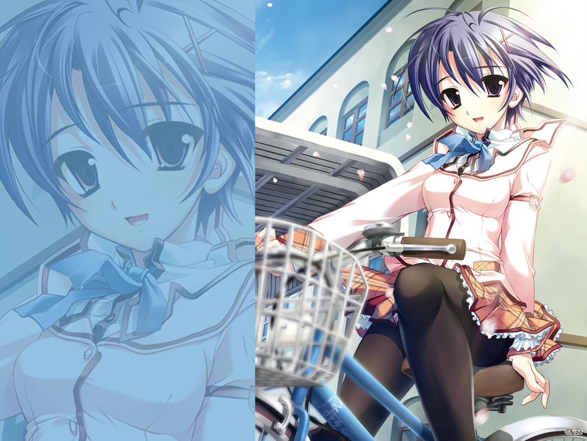 aiba_tomono blue_hair sakura_tale seifuku short_hair tagme thighhighs