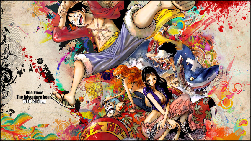 franky monkey_d_luffy nami nico_robin one_piece snyp usopp