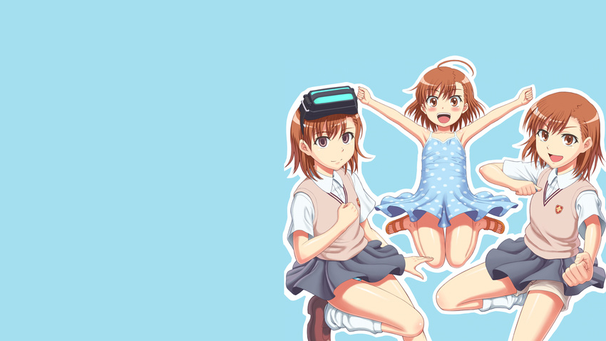 16:9 brown_eyes brown_hair highres last_order misaka_imouto misaka_mikoto to_aru_kagaku_no_railgun to_aru_majutsu_no_index wallpaper