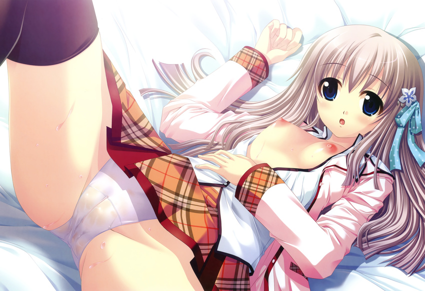 ayakaze_ryuushou breasts cameltoe kaoruko_livingstone nipples no_bra open_shirt panties sakura_tale underwear