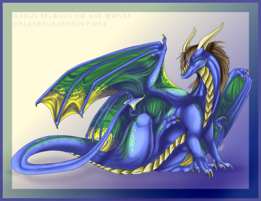 athus_(character) blue dragon feral jirlae male scalie solo wings