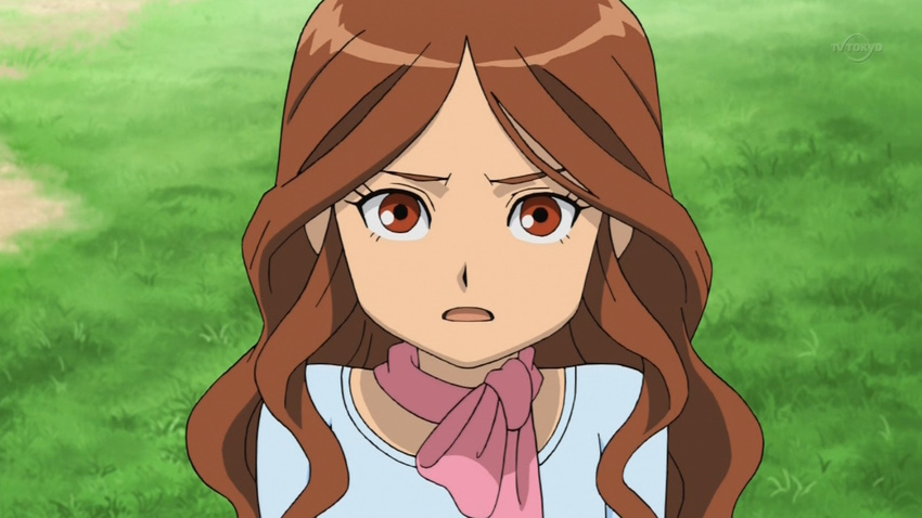 brown_eyes brown_hair inazuma_eleven raimon_natsumi scarf screenshot solo