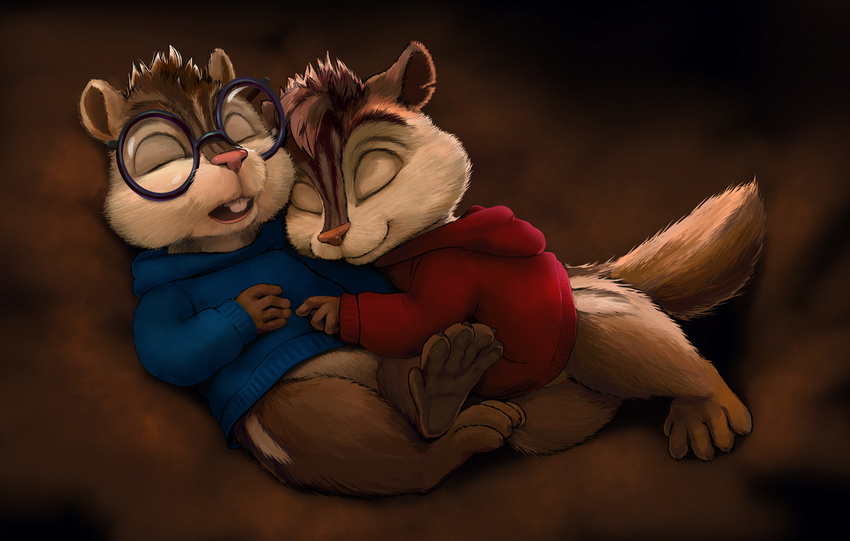 alvin alvin_seville anthro brother chipmunk cute duo hindpaw invalid_tag lando male mammal paws rodent sibling simon simon_seville sleeping toes