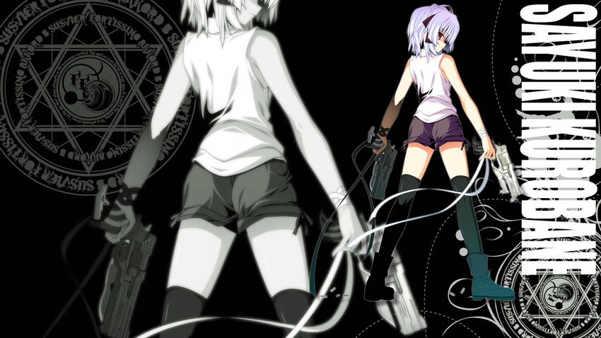 fortissimo//akkord:bsusvier game_cg gun kurobane_sayuki ooba_kagerou short_hair weapon zoom_layer