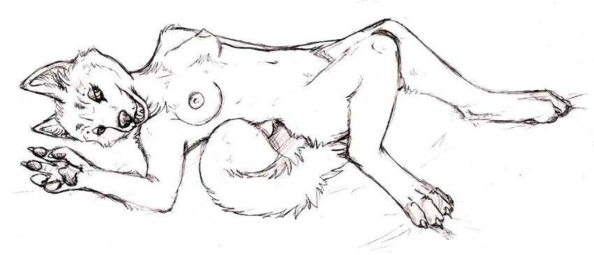 breasts calypte canine dog female husky nude on_back sketch solo