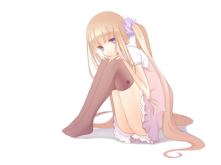 blonde_hair blue_eyes long_hair nana_mikoto original panties thighhighs underwear white