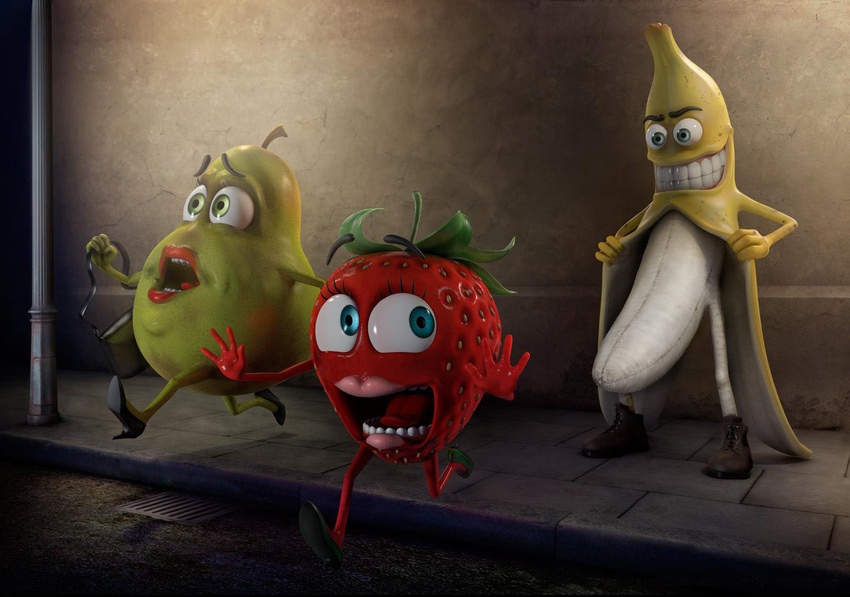 ? alzhem banana evil female flashing fruit fruity funny humor joke lol male not_furry pear purse run_away strawberry what