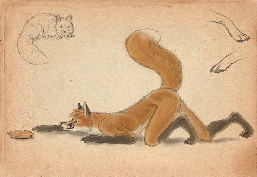 bagheera canine fox licking_lips male nude pie raised_tail sneaking solo tail