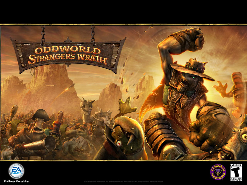 blisterz_booty minion_(oddworld) mortimar_bang oddworld oddworld_strangers_wrath outlaw_(oddworld) sleg steef stranger unknown_artist wallpaper