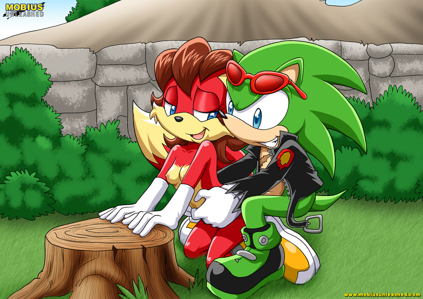 breasts canine female fiona_fox fox from_behind hedgehog looking_at_each_other male mobian mobius_unleashed scourge_the_hedgehog sega sex smile sonic_(series) straight