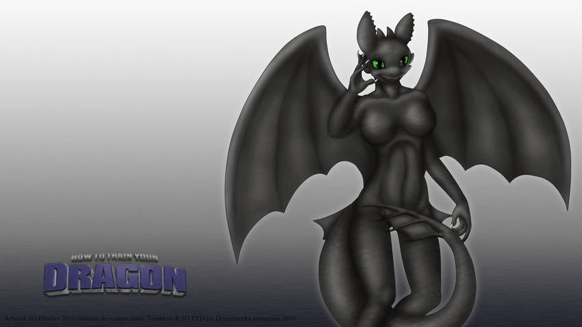 big_breasts breasts dragon female grey_body hirurux how_to_train_your_dragon night_fury nude solo toothless wings