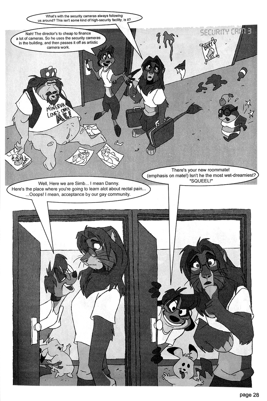 associated_student_bisexuals associated_student_bodies comic furry_clich&eacute;s gay hi_res lion_queen male not_simba not_timon parody satire shawn_keller