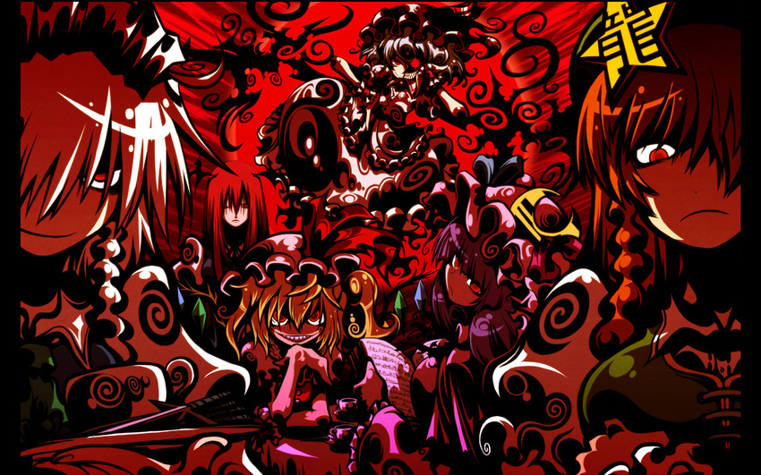 dark flandre_scarlet hong_meiling izayoi_sakuya koakuma patchouli_knowledge remilia_scarlet touhou