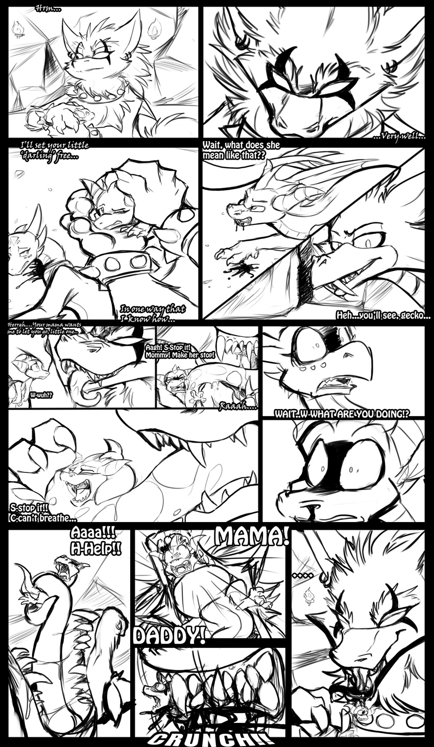 blood comic cynder demon dragon fight hi_res kayla-na mel_the_hybrid monochrome spyro_the_dragon video_games violence