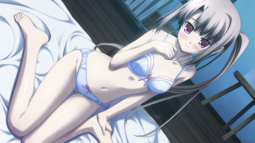 amakusa_tobari bed blush bra canvas_4 game_cg panties tagme_(character) underwear