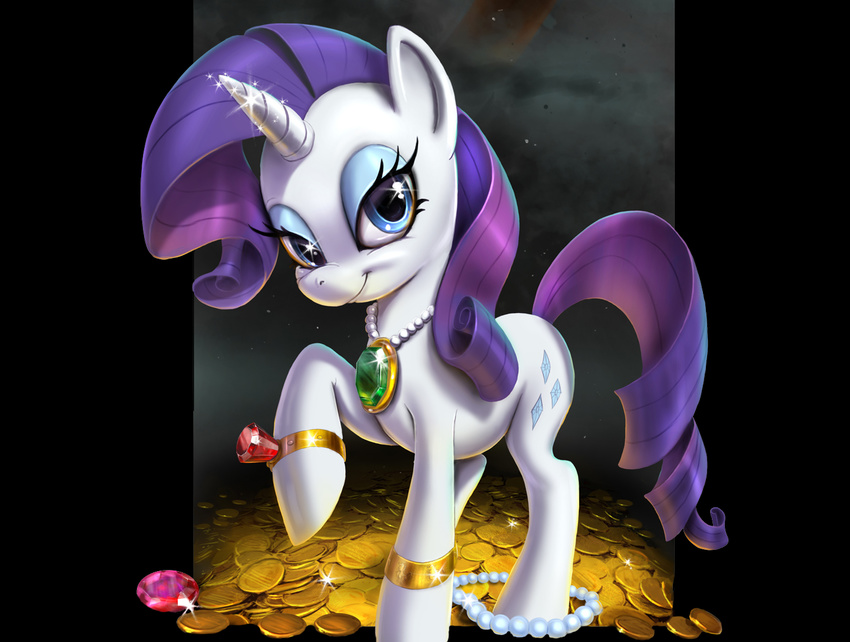 crystal epic equine female friendship_is_magic gems horns horse my_little_pony necklace rarity_(mlp) treasure unicorn