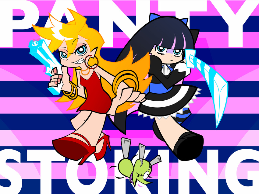 chuck gun panty_&amp;_stocking_with_garterbelt panty_(character) stocking_(character) sword weapon